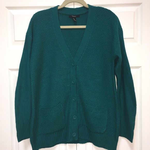 Forever 2 Dark Teal Cardigan Sweater 